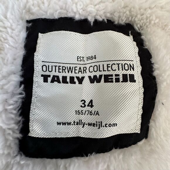 Tally Weijl ~ outerwear collection ~ black overcoat with plush lining ~ size 34 - Picture 14 of 14